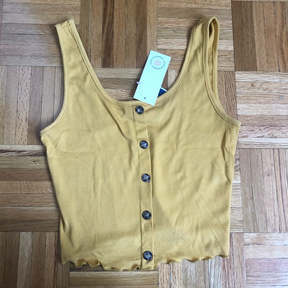 Mustard yellow flowy tank